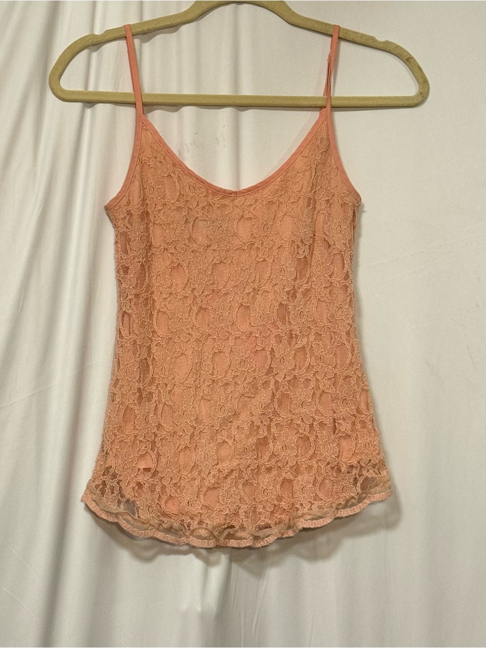 Maurices Peach Lace Camisole with Adjustable Straps